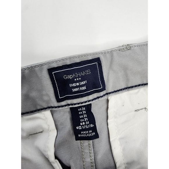 Gap Khakis Lived‎ In Shorts Grey Size 31 - Picture 4 of 4